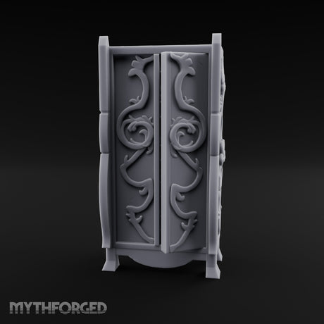 Vine-Relief Double-Paneled Noble Dresser Miniature for Dungeons and Dragons, Pathfinder or other TTRPGs