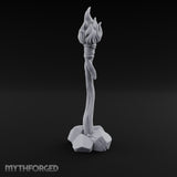Vine-Twisted Stone-Based Standing Torch Post