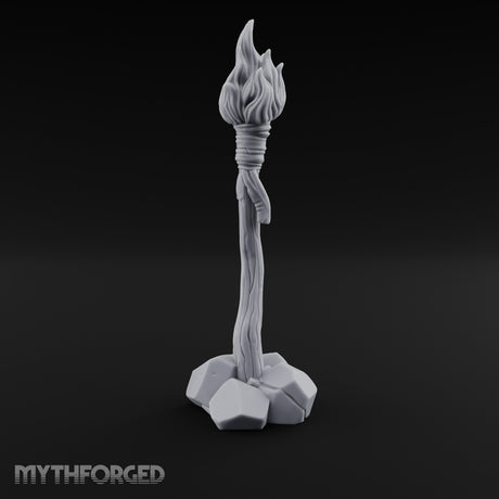 Vine-Twisted Stone-Based Standing Torch Post gallery 1