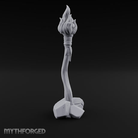 Vine-Twisted Stone-Based Standing Torch Post gallery 3