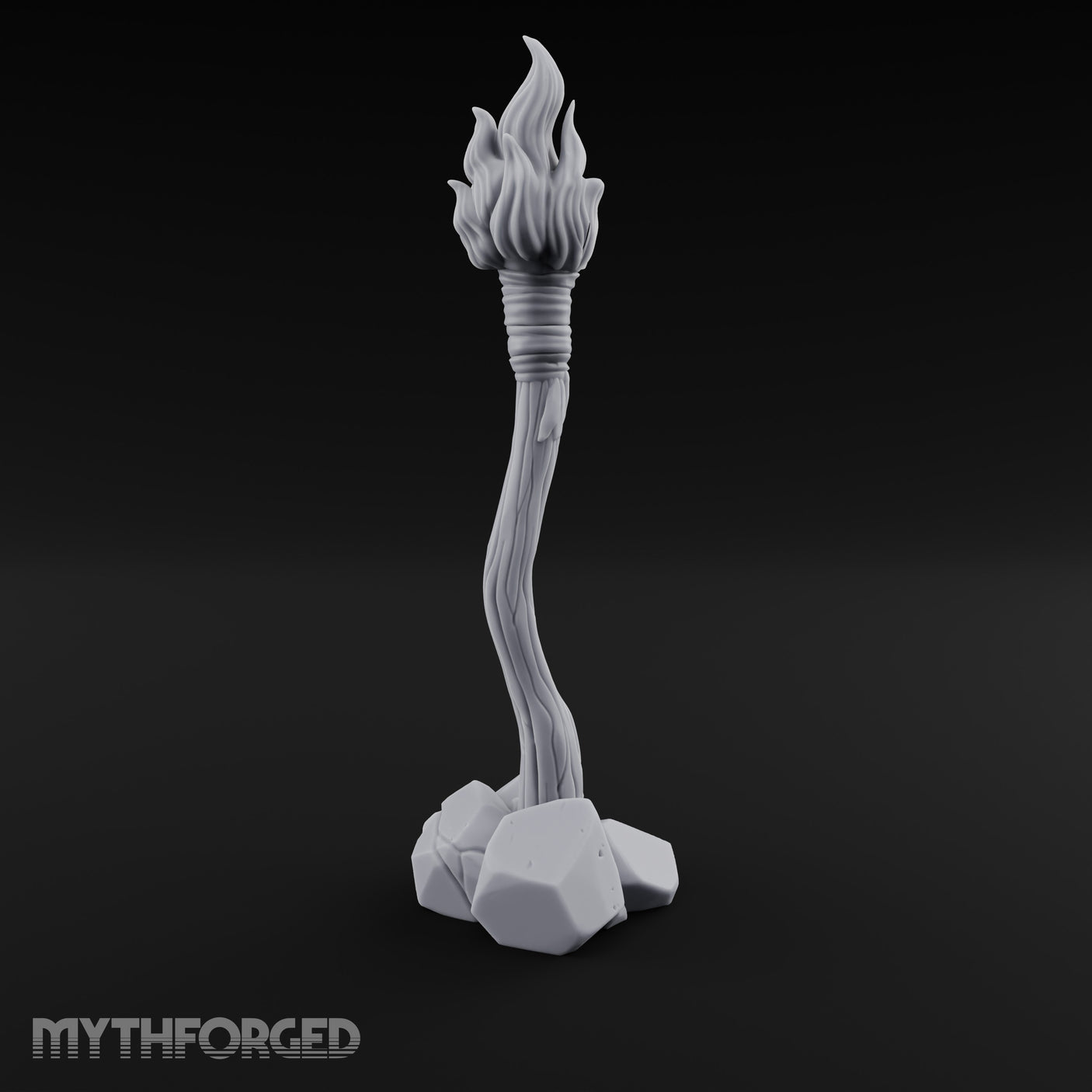 Vine-Twisted Stone-Based Standing Torch Post gallery 4