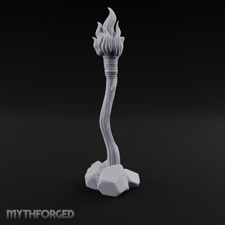 Vine-Twisted Stone-Based Standing Torch Post gallery 4