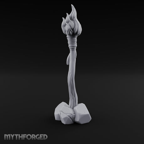 Vine-Twisted Stone-Based Standing Torch Post gallery 5