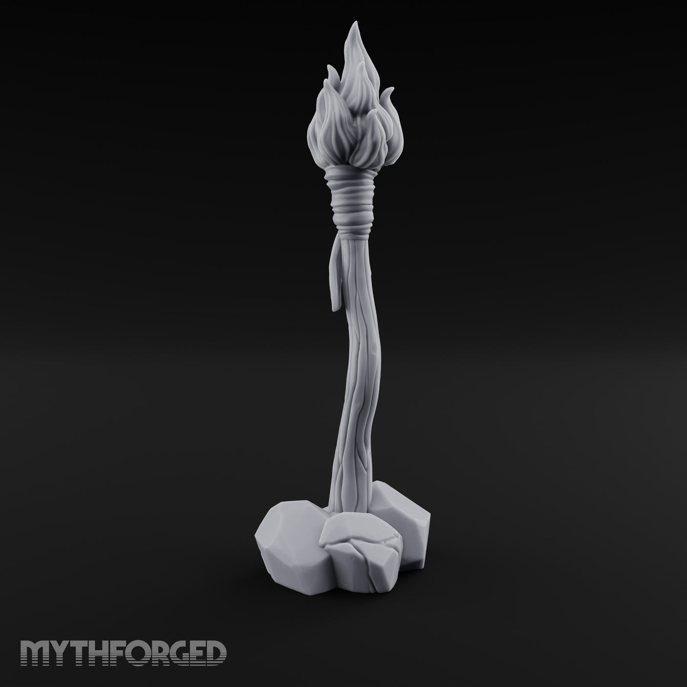 Vine-Twisted Stone-Based Standing Torch Post gallery 6