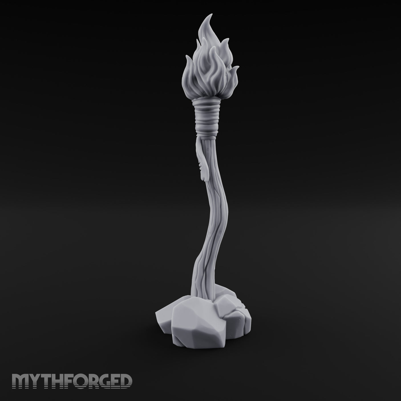 Vine-Twisted Stone-Based Standing Torch Post gallery 7