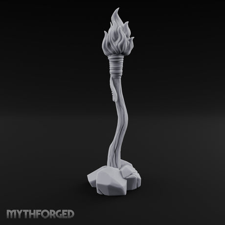 Vine-Twisted Stone-Based Standing Torch Post gallery 7