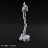 Vine-Twisted Stone-Based Standing Torch Post gallery 8