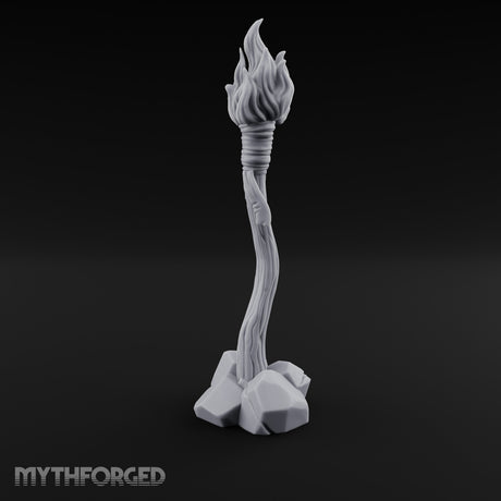 Vine-Twisted Stone-Based Standing Torch Post gallery 8