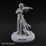Violin Playing Cloak Trailing Elf Bard Miniature for Dungeons and Dragons, Pathfinder or other TTRPGs