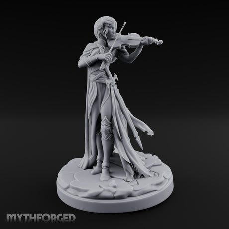 Violin Playing Cloak Trailing Elf Bard — 75mm
