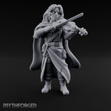 Violin Sawing Human Bard Miniature for Dungeons and Dragons, Pathfinder or other TTRPGs