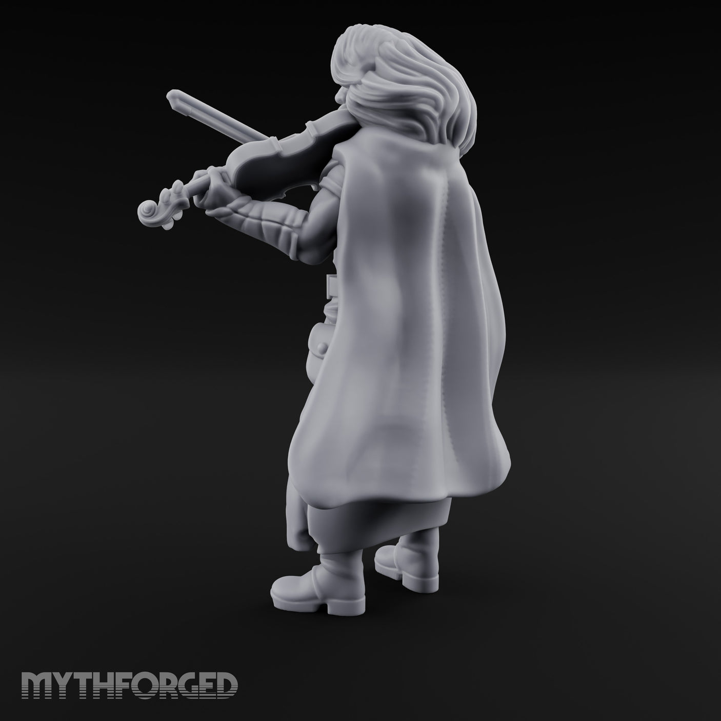 Violin Sawing Human Bard Miniature for Dungeons and Dragons, Pathfinder or other TTRPGs