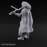 Violin Sawing Human Bard Miniature for Dungeons and Dragons, Pathfinder or other TTRPGs