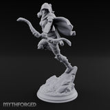 Leaping Into Action Elf Ranger Miniature for Dungeons and Dragons, Pathfinder or other TTRPGs