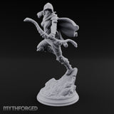 Leaping Into Action Elf Ranger Miniature for Dungeons and Dragons, Pathfinder or other TTRPGs