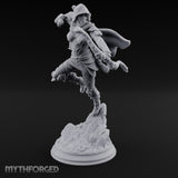Leaping Into Action Elf Ranger Miniature for Dungeons and Dragons, Pathfinder or other TTRPGs