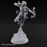 Leaping Into Action Elf Ranger Miniature for Dungeons and Dragons, Pathfinder or other TTRPGs