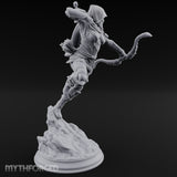 Leaping Into Action Elf Ranger Miniature for Dungeons and Dragons, Pathfinder or other TTRPGs