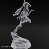 Leaping Into Action Elf Ranger Miniature for Dungeons and Dragons, Pathfinder or other TTRPGs