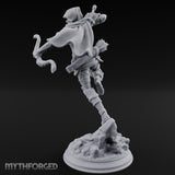 Leaping Into Action Elf Ranger Miniature for Dungeons and Dragons, Pathfinder or other TTRPGs