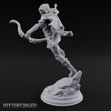 Leaping Into Action Elf Ranger Miniature for Dungeons and Dragons, Pathfinder or other TTRPGs
