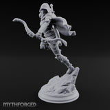 Leaping Into Action Elf Ranger Miniature for Dungeons and Dragons, Pathfinder or other TTRPGs