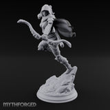 Leaping Into Action Elf Ranger Miniature for Dungeons and Dragons, Pathfinder or other TTRPGs