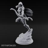 Leaping Into Action Elf Ranger Miniature for Dungeons and Dragons, Pathfinder or other TTRPGs