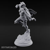 Leaping Into Action Elf Ranger Miniature for Dungeons and Dragons, Pathfinder or other TTRPGs