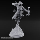 Leaping Into Action Elf Ranger Miniature for Dungeons and Dragons, Pathfinder or other TTRPGs