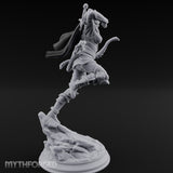 Leaping Into Action Elf Ranger Miniature for Dungeons and Dragons, Pathfinder or other TTRPGs