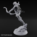Leaping Into Action Elf Ranger Miniature for Dungeons and Dragons, Pathfinder or other TTRPGs