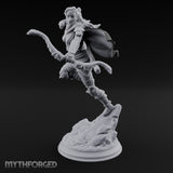 Leaping Into Action Elf Ranger Miniature for Dungeons and Dragons, Pathfinder or other TTRPGs