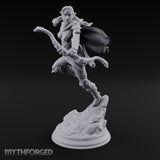 Leaping Into Action Elf Ranger Miniature for Dungeons and Dragons, Pathfinder or other TTRPGs