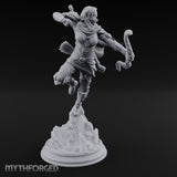 Leaping Into Action Elf Ranger Miniature for Dungeons and Dragons, Pathfinder or other TTRPGs