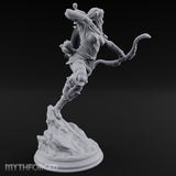 Leaping Into Action Elf Ranger Miniature for Dungeons and Dragons, Pathfinder or other TTRPGs