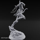 Leaping Into Action Elf Ranger Miniature for Dungeons and Dragons, Pathfinder or other TTRPGs