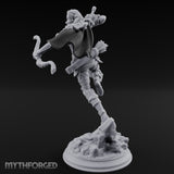 Leaping Into Action Elf Ranger Miniature for Dungeons and Dragons, Pathfinder or other TTRPGs