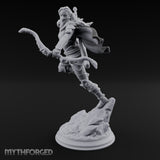 Leaping Into Action Elf Ranger Miniature for Dungeons and Dragons, Pathfinder or other TTRPGs