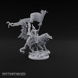 Steel, Feather and Fang Human Winged Hussar on Dire Wolf A