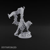 Steel, Feather and Fang Human Winged Hussar on Dire Wolf A