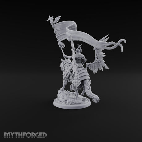 Steel, Feather and Fang Human Winged Hussar on Dire Wolf A