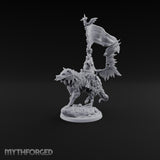 Steel, Feather and Fang Human Winged Hussar on Dire Wolf A