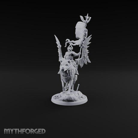 Steel, Feather and Fang Human Winged Hussar on Dire Wolf A