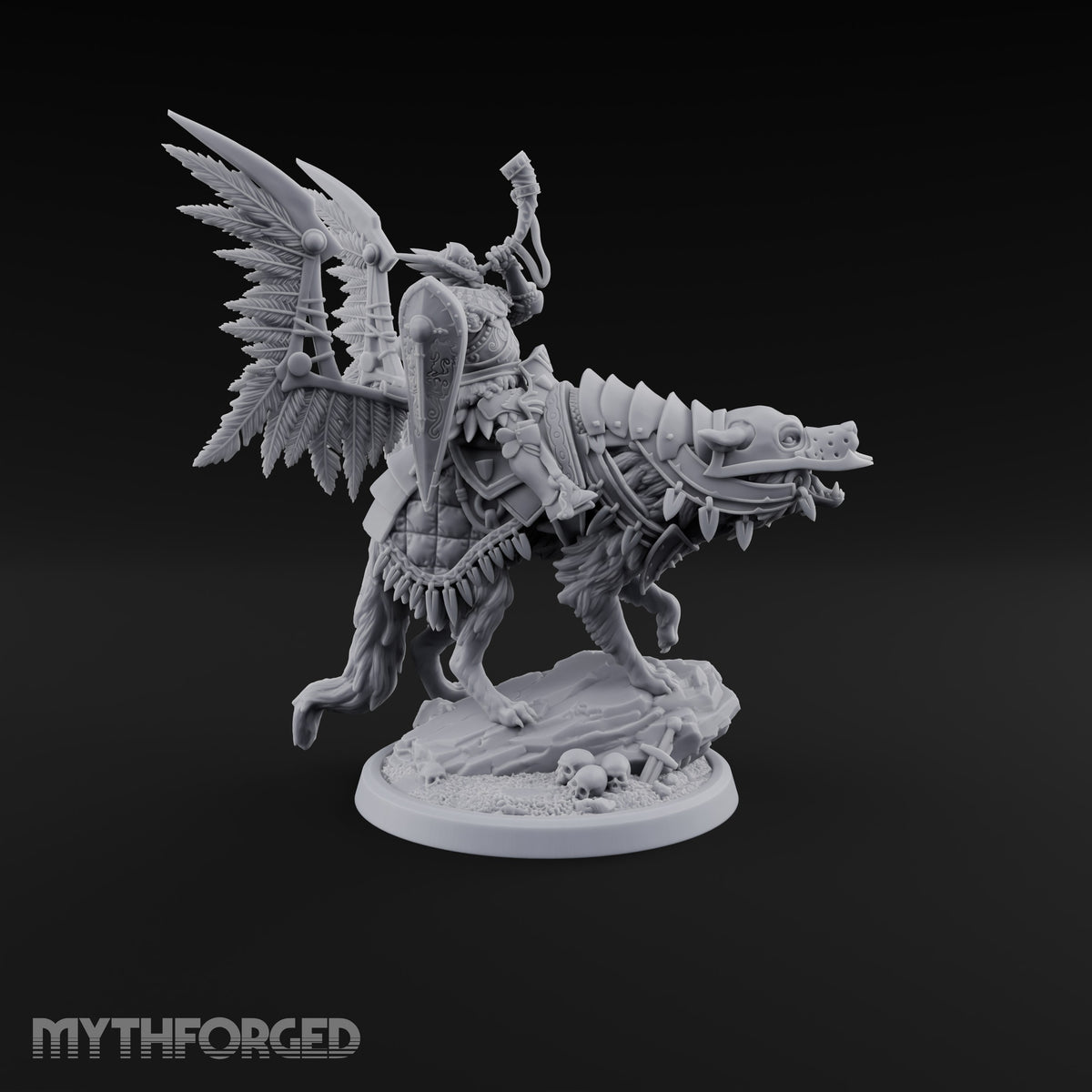 Steel, Feather and Fang Human Winged Hussars on Dire Wolves — B