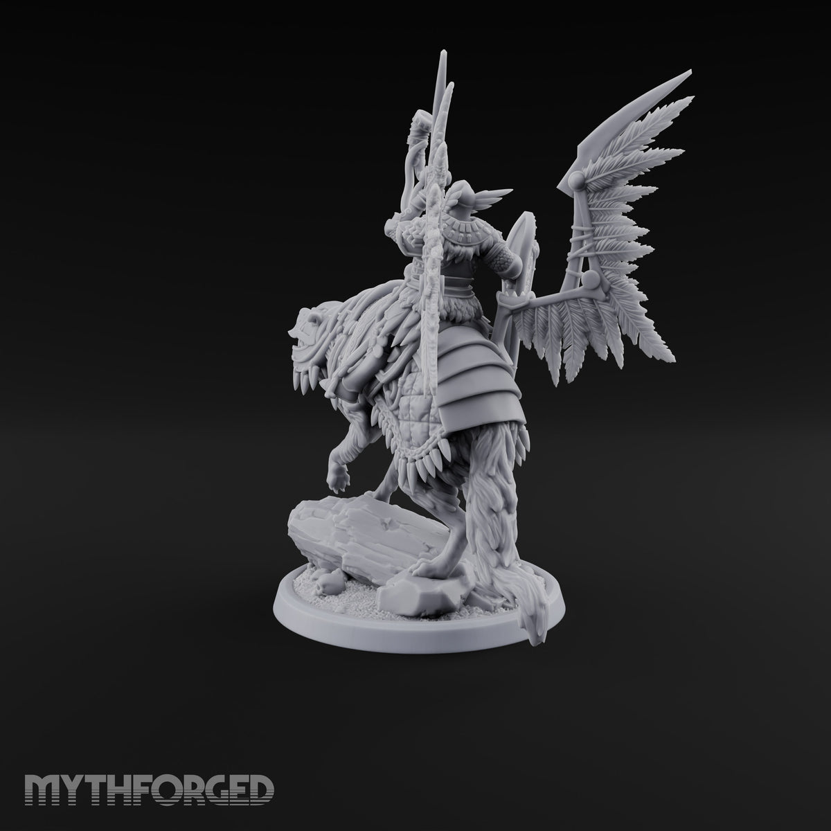 Steel, Feather and Fang Human Winged Hussar on Dire Wolf B