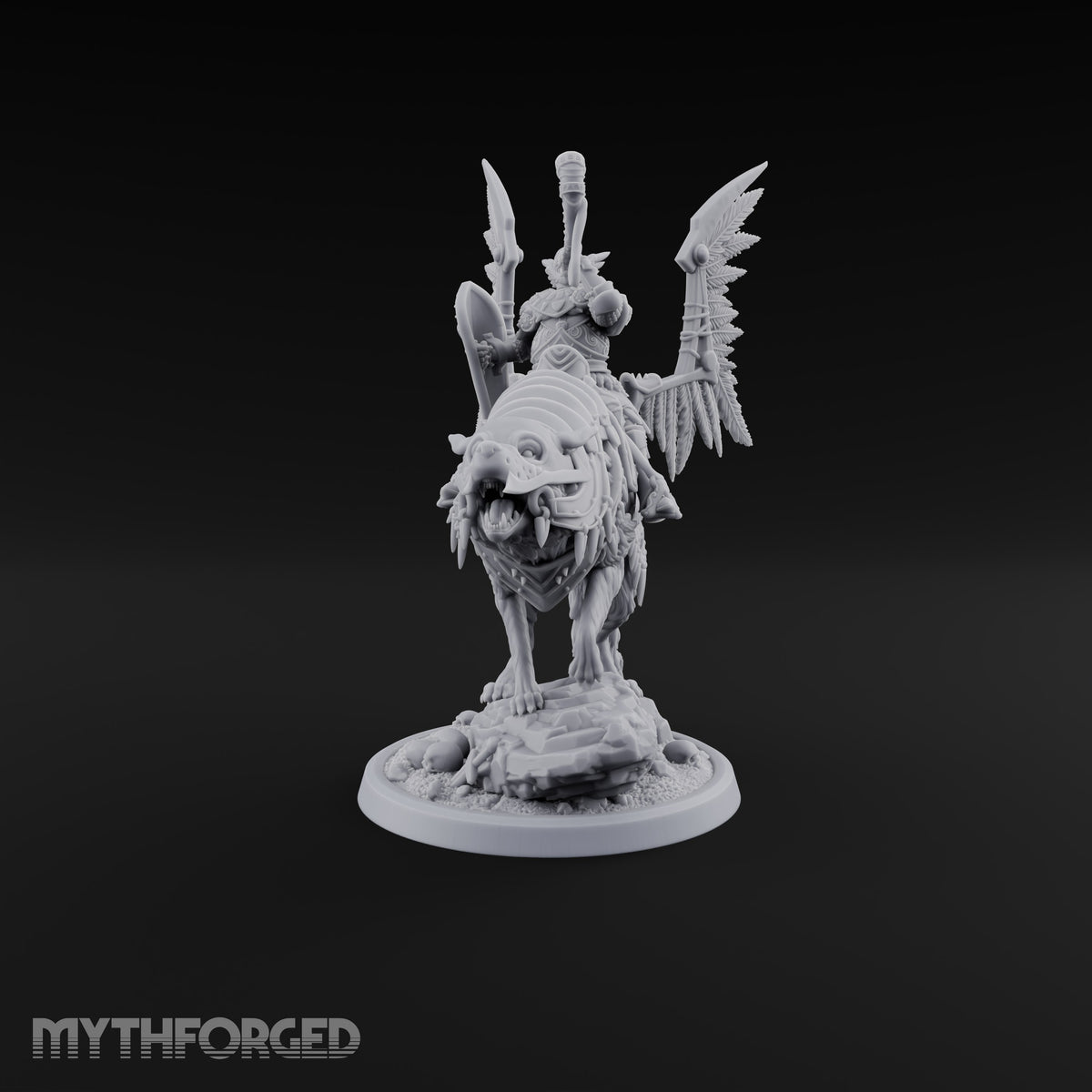 Steel, Feather and Fang Human Winged Hussar on Dire Wolf B
