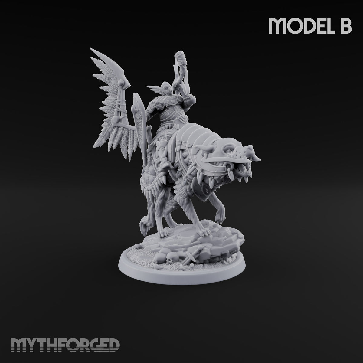 Steel, Feather and Fang Human Winged Hussars on Dire Wolves — B
