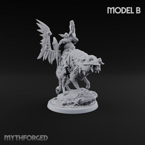 Steel, Feather and Fang Human Winged Hussar on Dire Wolf B