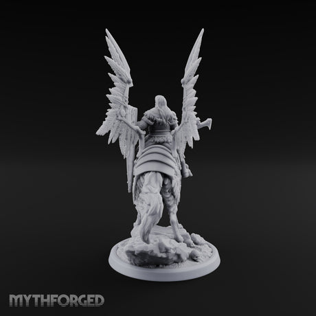 Steel, Feather and Fang Human Winged Hussar on Dire Wolf C